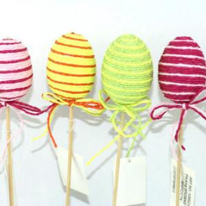 6cm egg with paper string on stick 12BS217-11