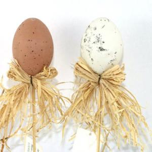 6cm plastic egg with bow on stick 12BS001-2A