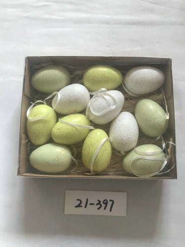6cm plastic egg with glitter and rope 12PC 21-397/398/399/400