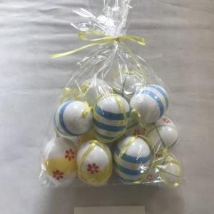 6cm plastic egg with painting and rope 12PC 21-421/422/423