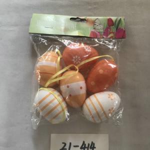 6cm plastic egg with painting and rope 6PC 21-414/415/416