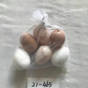 6cm plastic egg with spot and rope 6PC 21-464/465/466