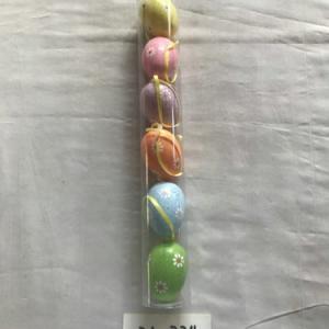 6cm plastick egg with painting and rope 6pc 21-334/335/336