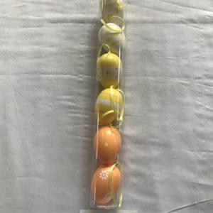6cm plastick egg with painting and rope 6pc 21-337/338/339/340