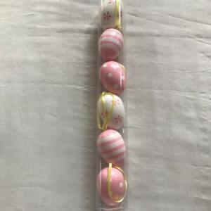 6cm plastick egg with painting and rope 6pc 21-341/342/343