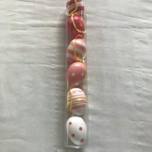 6cm plastick egg with painting and rope 6pc 21-347/348/349/350