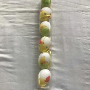 6cm plastick egg with painting and rope 6pc 21-371/372/373
