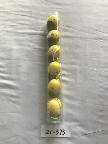 6cm plastick egg with painting and rope 6pc 21-371/372/373