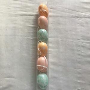 6cm plastick egg with spot and rope 6pc 21-364/365/366