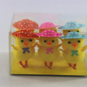 6pc pompom chick with colour hat - 副本