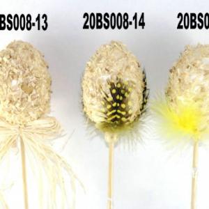 7.5cm egg with grass on 50cm stick 20BS008-13/14/15