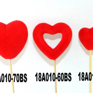 7cm, 6cm, 4cm  heart with stick 18A010-70BS/18A008-60BS/18A010-40BS
