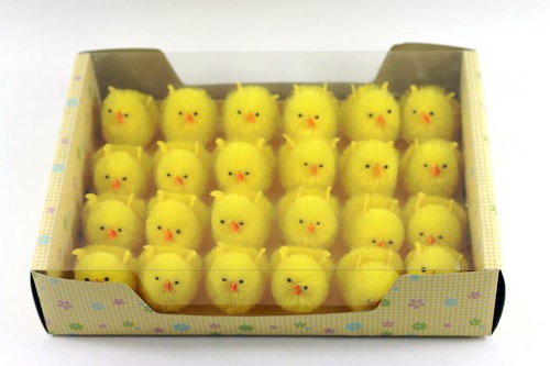 7cm Easter chenille chick 24pk 15BY150