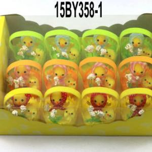 7cm felt basket with chick 15BY256/260/358-1