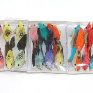 8cm feather bird 6pc ST92043