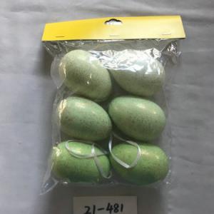 8cm plastic egg with glitter and rope 6PC 21-481/482/483