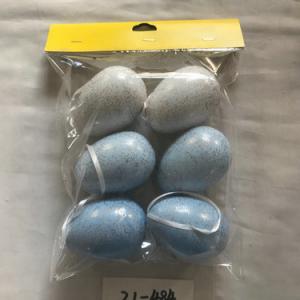 8cm plastic egg with glitter and rope 6PC 21-484/485/486