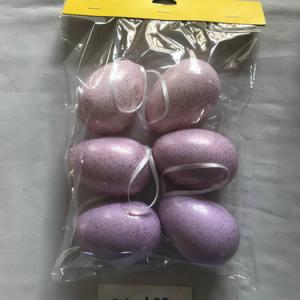 8cm plastic egg with glitter and rope 6PC 21-487/488/489/490