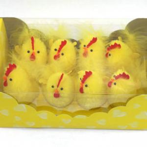 9cm Easter chenille chick with tail 8pk 15BY129