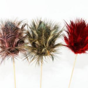 9cm Feather flower with stick 20Y034
