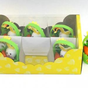 9cm Felt basket with bunny 15BY205