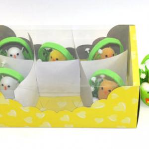 9cm Felt basket with chick 15BY202