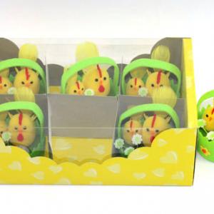 9cm Felt basket with chick 15BY203