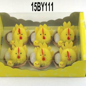 Chenille chick with egg / samll egg in nest 15BY111/19E001/19E002