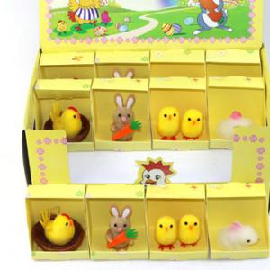 Easter bunny ,chick 4 asst in display box 15BY626B1