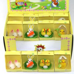 Easter bunny ,chick, duck 4 asst in display box 15BY626