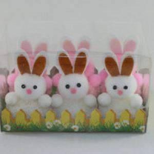 Easter bunny pink & white 6pk
