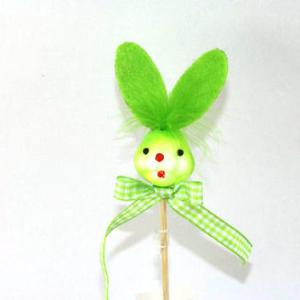 Easter bunny with bow on stick 19BS203