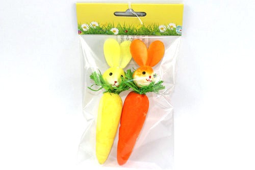 Easter bunny with carrot 2PK