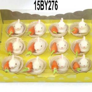 Easter bunny with carrot in nest 12pk 15BY276/277