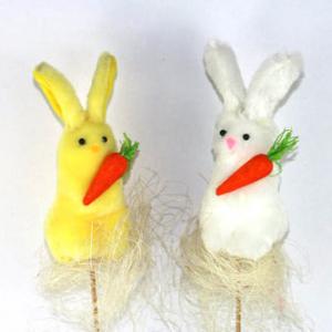 Easter bunny with carrot on 50cm stick 16EA021-9