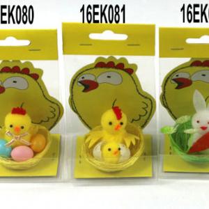 Easter chick & bunny in nest 16EK080/081/083