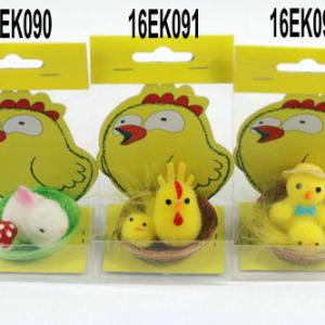 Easter chick & bunny in nest 16EK090/091/094