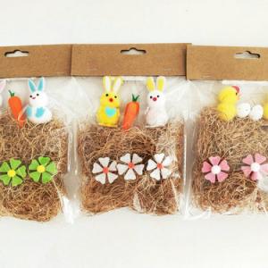 Easter chick & bunny with grass