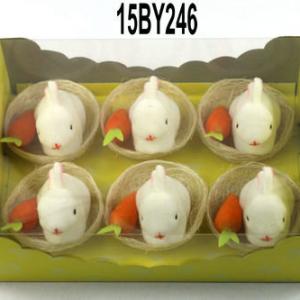 Easter chick, bunny,duck in nest 6pk 15BY005/012/246
