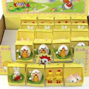 Easter chick, duck, bunny 4 asst in display box 15BY610