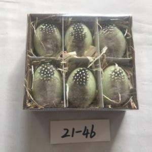 Easter chick egg colored with crack and natural feather 21-46/47/48