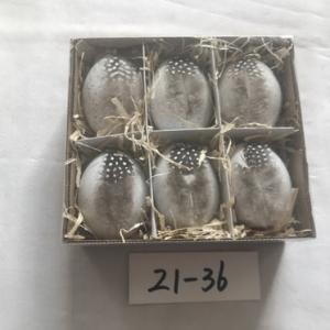 Easter chick egg colored with spot and natural feather 21-36/37/38