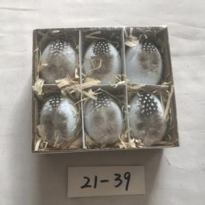 Easter chick egg colored with spot and natural feather 21-39/40