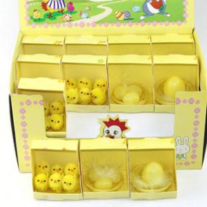 Easter chick, egg in nest 3 asst in display box 15BY630-3