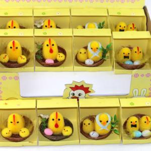 Easter chick in nest 4 asst in display box 15BY615