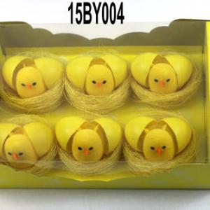 Easter chick in nest 6pk 15BY004/006/070/071