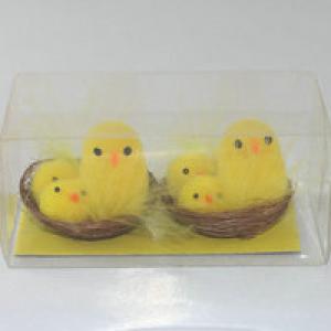 Easter chick with 2 small chick in nest