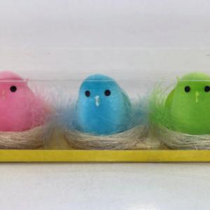 Easter chick with egg color asst. in 6cm white nest