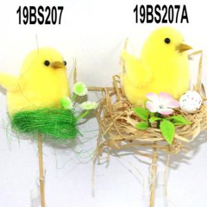 Easter chick with grass on stick 19BS207/207A