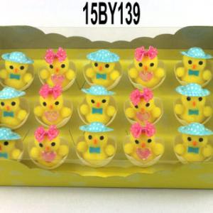 Easter chick with hat or bowknot in egg 15BY139